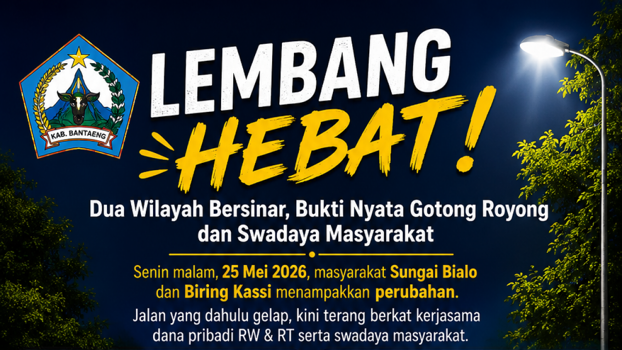 Dua Wilayah di Kelurahan Lembang Kini Bersinar Terang Berkat Kekompakan RW, RT dan Swadaya Warga