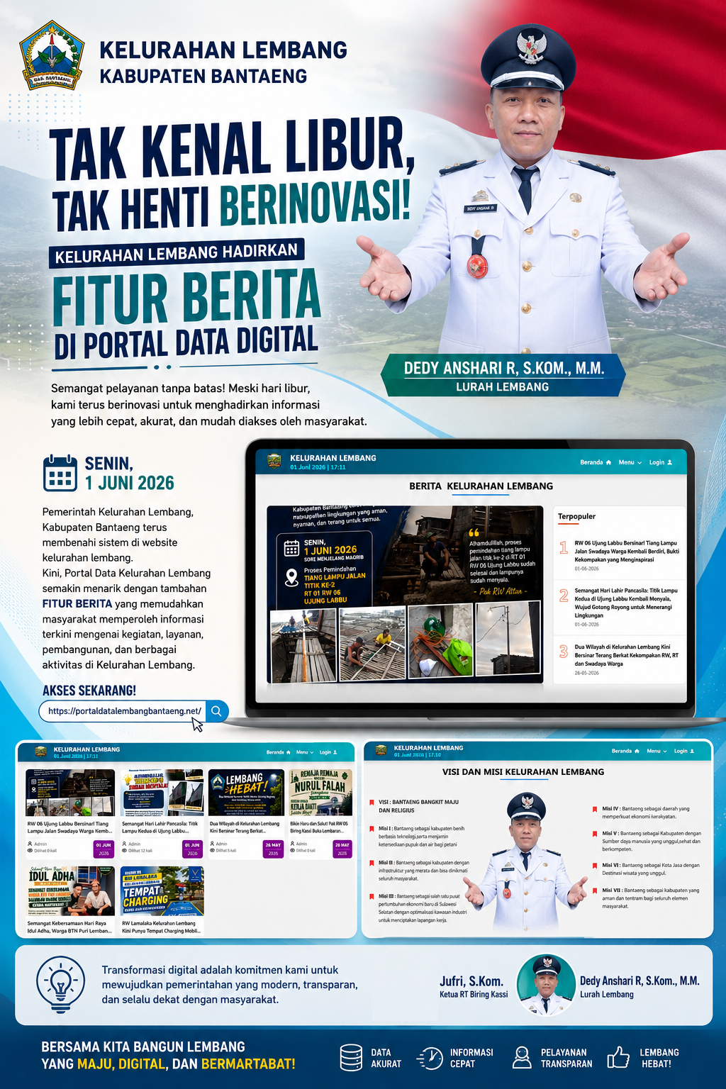 Tak Kenal Libur, Tak Henti Berinovasi! Kelurahan Lembang Hadirkan Fitur Berita di Portal Data Digital