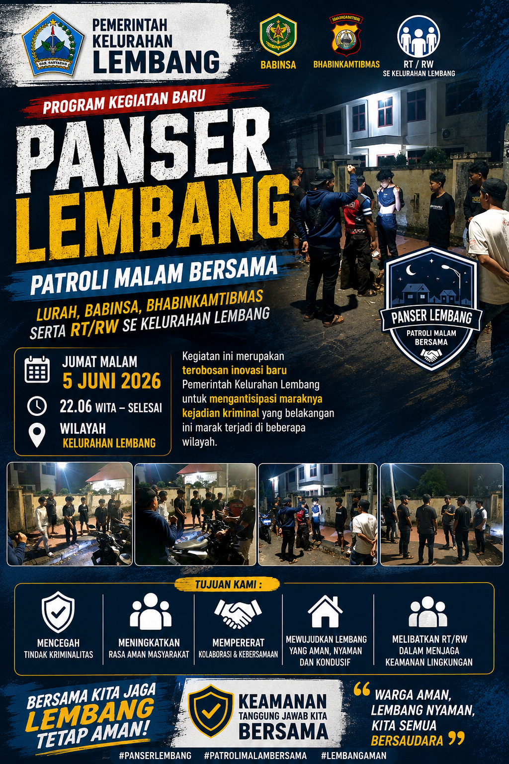 Lembang Tak Mau Kecolongan! PANSER LEMBANG Resmi Bergerak, Patroli Malam Gabungan Jadi Benteng Keamanan Warga