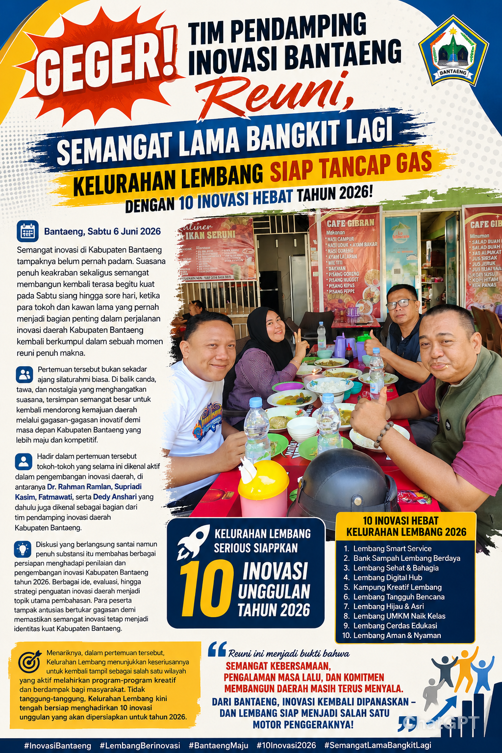 “GEGER! Tim Pendamping Inovasi Bantaeng Reuni, Semangat Lama Bangkit Lagi — Kelurahan Lembang Siap Tancap Gas dengan 10 Inovasi Hebat Tahun 2026!”
